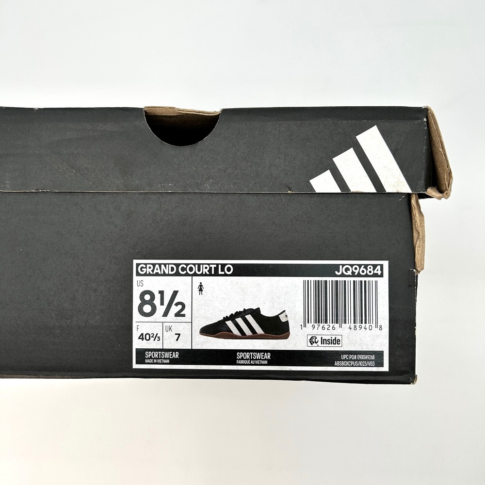 adidas Grand Court Lo Womens Size 8.5 Core Black White Gum Sneakers NEW JQ9684 - Picture 7 of 7